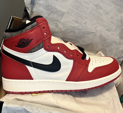 Nike Air Jordan 1 Men's High Top Leather Sneakers Red/White/Black