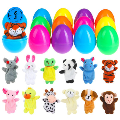 BILLMOSS Ostereier mit Fingerpuppen - 12 Packungen Korb bunt 