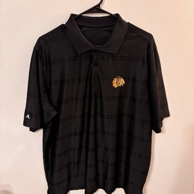 Chicago Blackhawks Men s XL Polo Black Antigua Short Sleeve NHL Embroidered