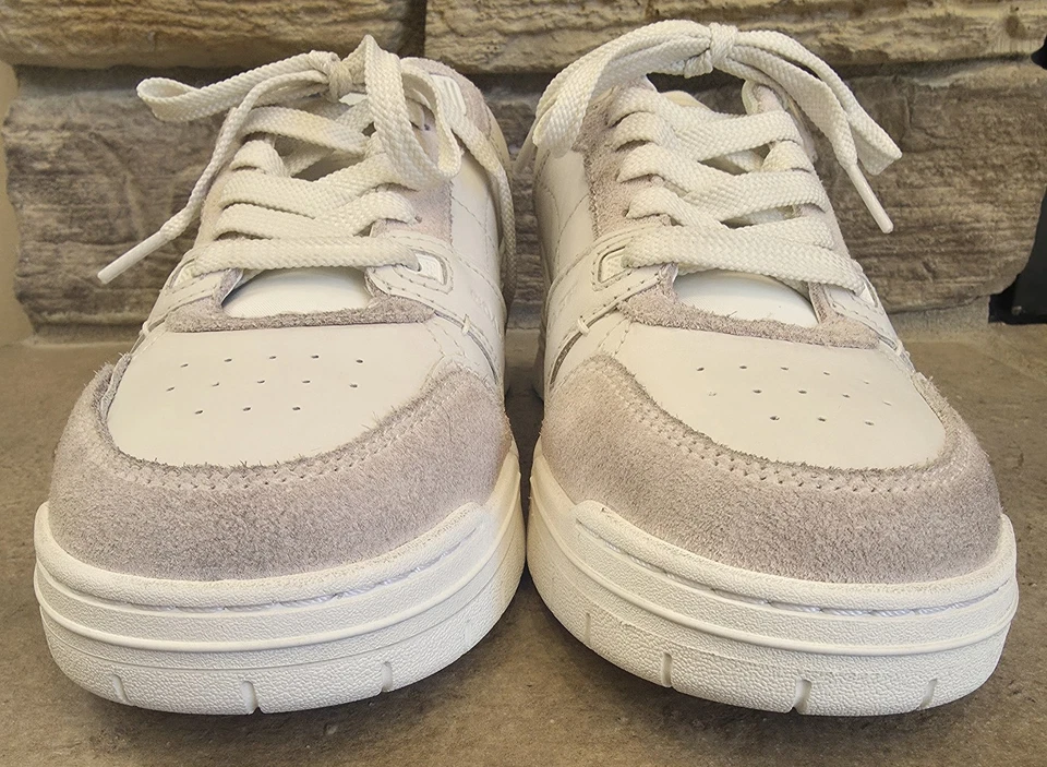 Zapatilla deportiva Coach Soho de cuero y gamuza envejecida para mujer talla 7B blanco glaciar Foto 4 de 4