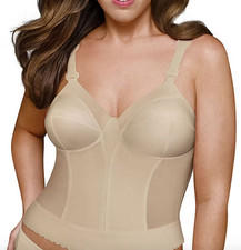 Exquisite Form® Fully Back Close Longline Bra -5107532, Biege Sz 40B