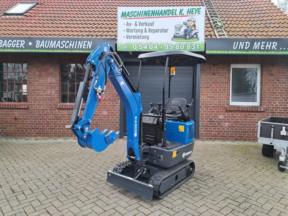 NEU Rippa R10 1t Minibagger Diesel Schwenkarm Joystick Bagger Garantie - Bild 3 von 4