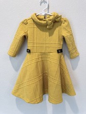Janie and Jack Yellow Quilted Jacquard Bow Dress 2T Cottagecore Prairie Twirl