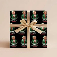 Funny Trump Christmas Wrapping Paper Roll, Holiday Gift Wrap for Gag Gifts