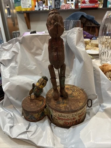 1930s Marx Walt Disney Donald Duck Duet Tin Vintage Wind-Up Toy – for Parts Only