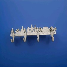 Vintage Cast Iron Seahorse Towel/Coat Hooks Nautical/Sea Shells 