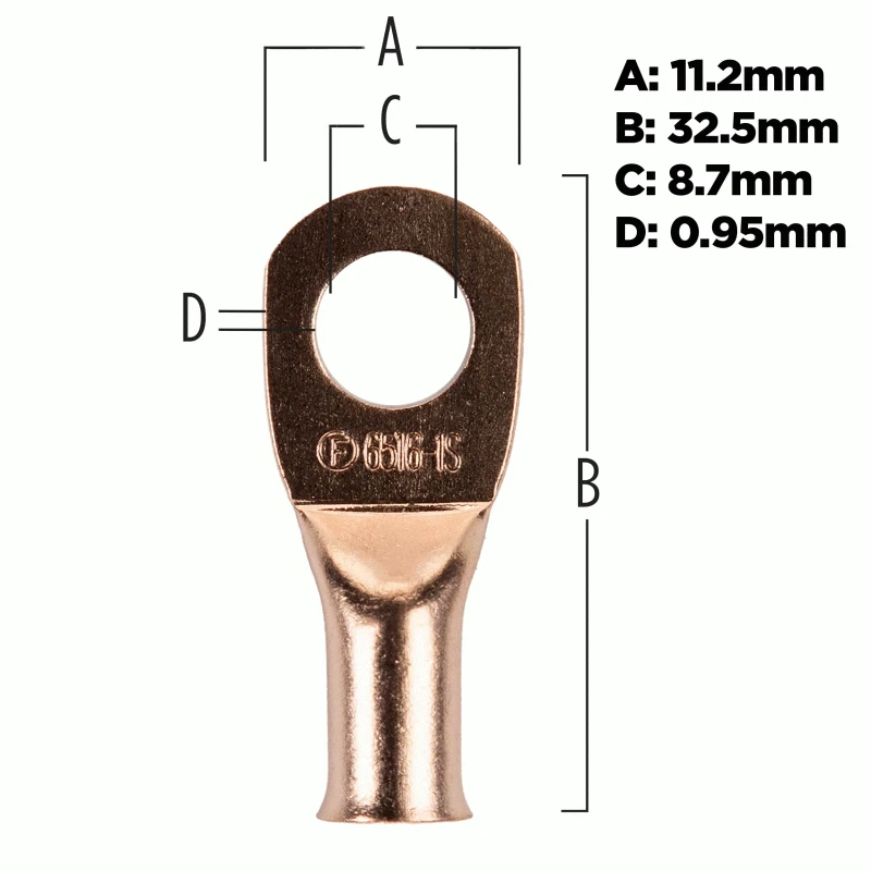 Metra CUR6516 Install Bay Copper Uninsulated Ring Terminal 6 Gauge 5/16 inch - Image 4 of 4