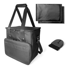 Vinyl Record Storage Bag with Adjustable Dividers - Water-Resistant LP Carryi...