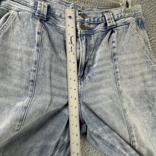 American Eagle Jeans Womens 16 Mom Retro Acid Wash Bleached Pleated Barrel Pants - Picture 12 of 16