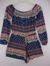 TOPSHOP US sz 2 Off Shoulder Romper Shorts Floral Print