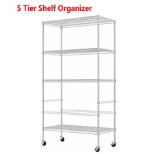 5-Tier Heavy Duty Metal Shelving Unit Garage Shelves Utility Rack Adjustable