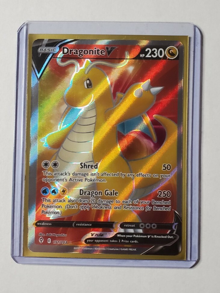 Dragonite V - 191/203 - Full Art Ultra Rare Evolving Skies Pokemon NM