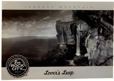 See Rock City Lovers Leap Black and White Postcard
