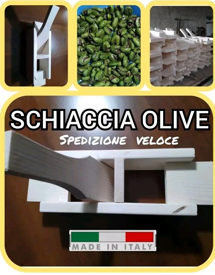 SUPER OFFERTA- SCHIACCIA OLIVE ARTIGIANALE IN LEGNO,FACILE,UTILE, VELOCE . - Immagine 3 di 4