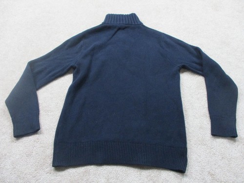J.Crew Sweater Mens Medium Blue 1/4 Zipper Adult 100% Cotton Rib Knit Collar - Picture 8 of 10