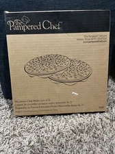 Brand New In Box! The Pampered Chef #1241 Microwave Chip Maker (set of 2)