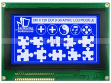 Blue 240x128 Graphic LCD Module Display,RA6963,T6963,Optional Touch Screen