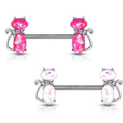 GLITTER CATS NIPPLE RING BARBELLS SURGICAL STEEL PIERCINGS 14G 9/16" (Pair) | eBay GLITTER CATS NIPPLE RING BARBELLS SURGICAL STEEL PIERCINGS 14G 9/16" (Pair) | eBay