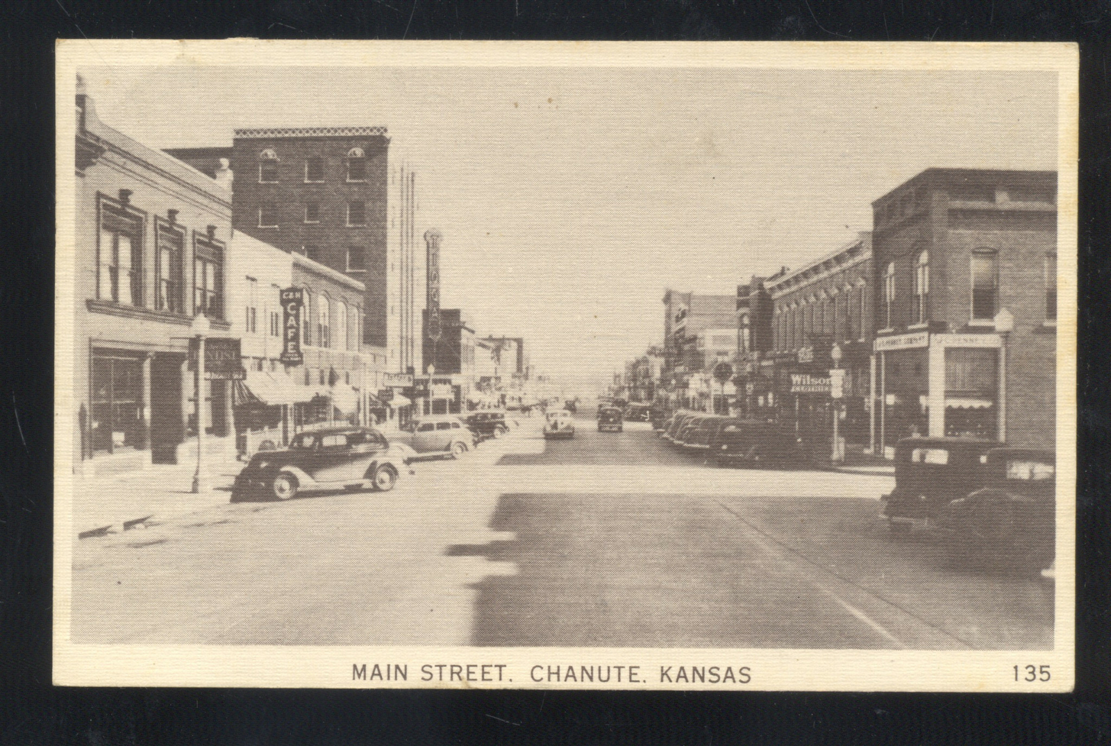 CHANUTE KANSAS DOWNTOWN MAIN STREET SCENE OLD CARS VINTAGE POSTCARD eBay