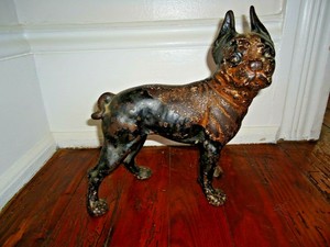 boston terrier cast iron doorstop