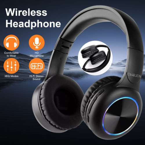 Wireless Headphones Bluetooth Noise Cancelling Stereo Earphones Over Ear Headset