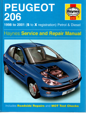 Haynes Peugeot 206 Petrol Turbo Diesel 8V + Van Service Repair Manual Pug