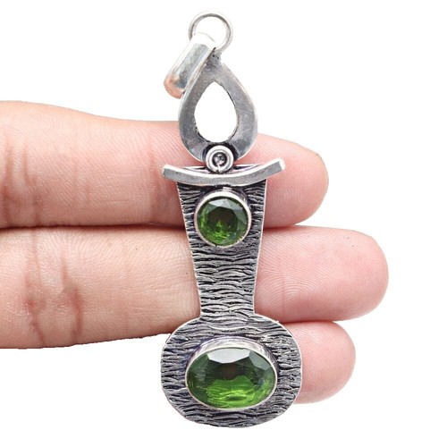 NOVICA Sterling Silver Peridot Cross Pendant Necklace - Handmade Artisan Jewelry, Green Birthstone Gift 'Joyous Cross', 17.75\" Chain - View #12