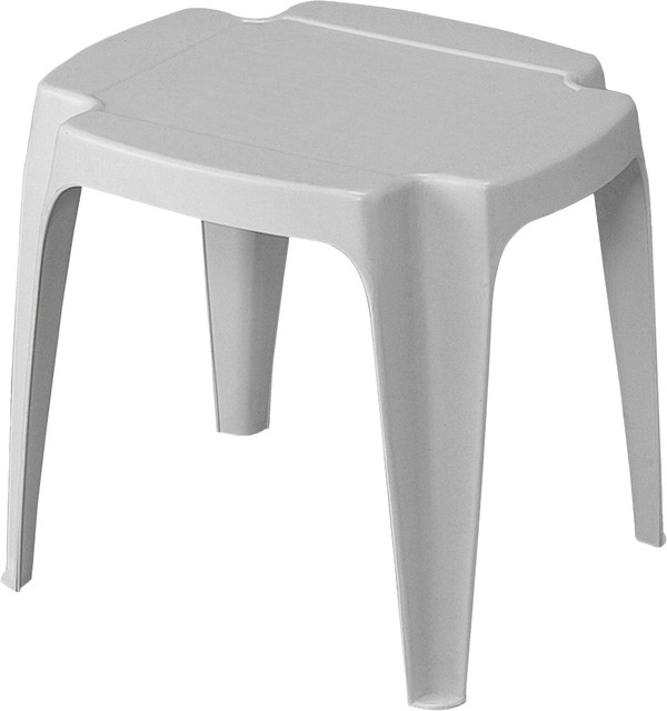Starplast White Plastic Stackable Patio Side Table For Sale Ebay