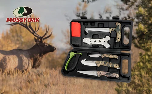 MOSSY OAK 8PC Hunting Field Dressing Kit Portable Butcher Game Processor Set NEW - Picture 4 of 10