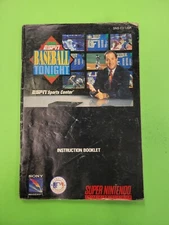 INSTRUCTION BOOKLET FOR SUPER NINTENDO GAME ESPN BASEBALL TONIGHT