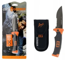 Gerber Bear Grylls Survival Series Folding 3.6" Combo Blade Knife w/ Sheath NEW