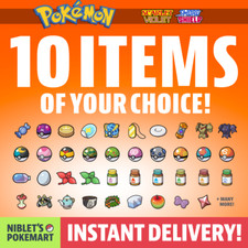 ANY 10 ITEMS OF YOUR CHOICE for POKEMON SCARLET VIOLET or SWORD SHIELD