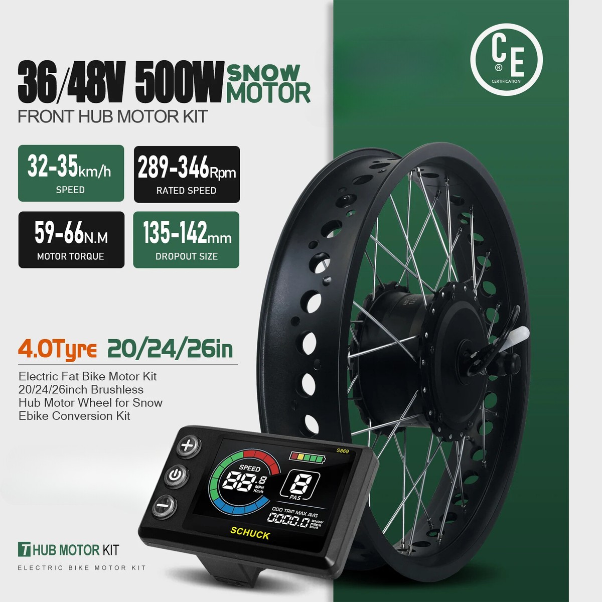 Ebike Kit 500 Watt Hub Motor Kit Motor Wheel 500W Electric Bicycle