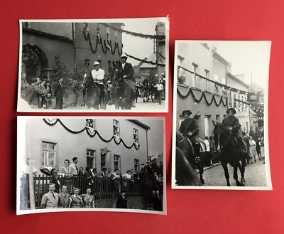3 x occasion photo postcard Siebenlehn 1953 parade to the home festival (40995