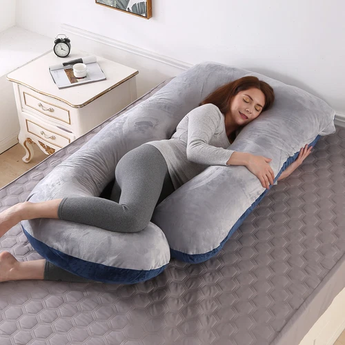 Almohadas de embarazo de gran tamaño Almohadas de maternidad de cuerpo completo en forma de J para embarazadas EE. UU. - Imagen 48 de 64