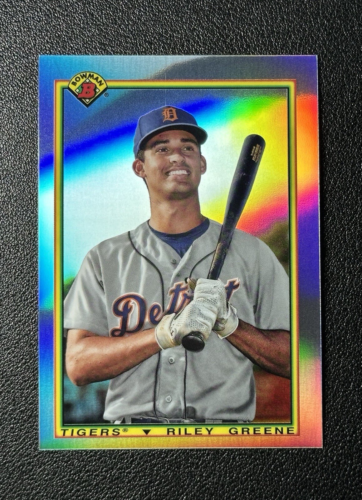 2019 Bowman Chrome Refractor Riley Greene Rookie Detroit Tigers 90B-RG Retro