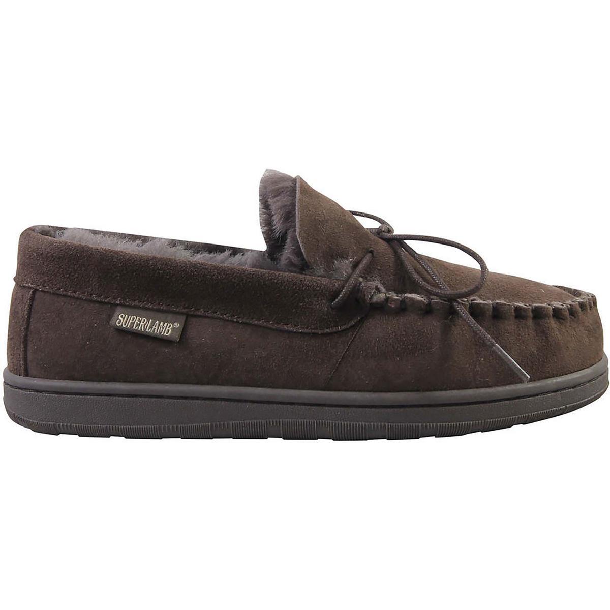 Мужские коричневые мокасины Super Lamb из овечьей шерсти 8 очень широких EEE BHFO 0666 6890₽