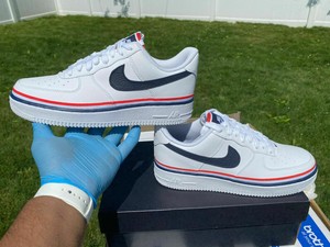 mens blue and white air force ones