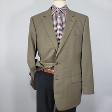 JOS A BANK Men's Sport Coat Blazer Two Button Brown Black Houndstooth Wool 46L