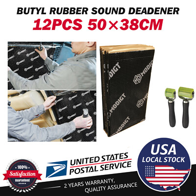 MODIGT SOUND DEADENING MAT Black PROOFING VAN CAR BUTYL METAL FOIL AUDIO PANEL