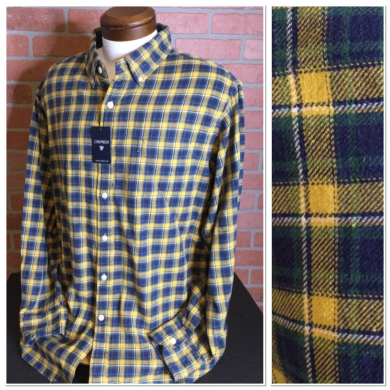 NWT Cremieux Mens Flannel Shirt Button Down Front XXL 2X 2XL Plaid Work Outdoor