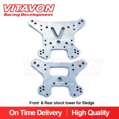 Vitavon CNC alu#7075 Front & Rear Shock Tower For Traxxas Sledge Silver