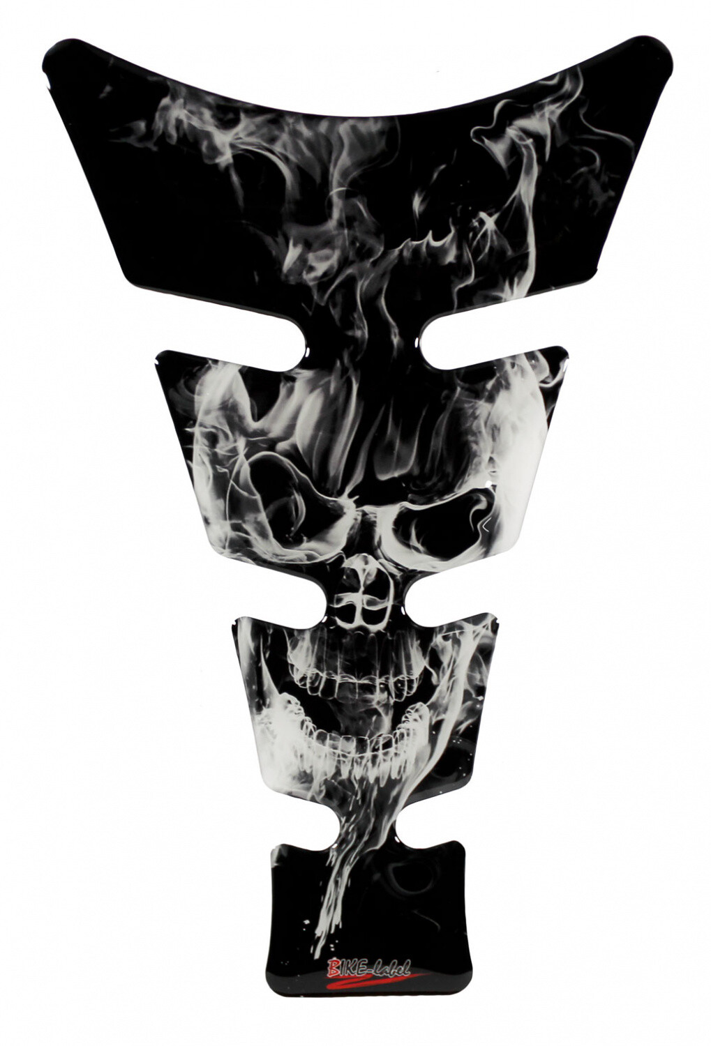 Motorcycle 3D sticker tank pad-skull flames grey paint protection film: shape 31