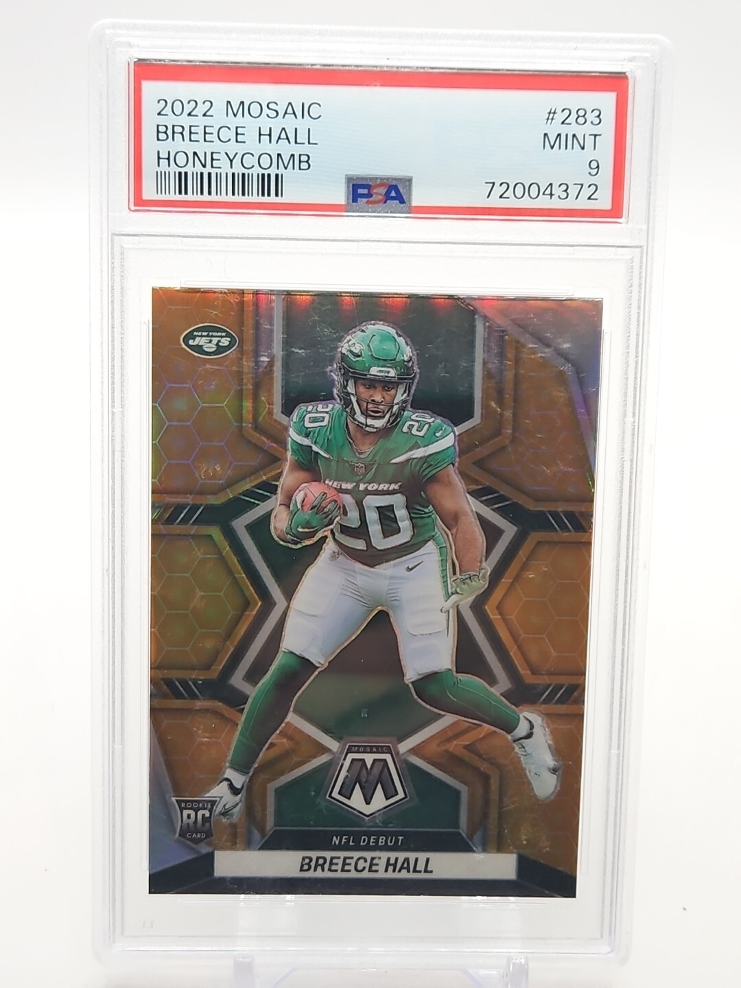 2022 Panini Mosaic Breece Hall RC HONEYCOMB SSP Case Hit - Rookie PSA 9