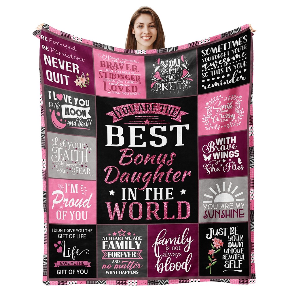 Bonus Daughter Gifts Bonus Daughter blanket Birthday Gifts for Bonus Daughter...