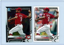 ⚾ 2 - HUNTER GREENE 2021 BOWMAN CHROME PROSPECTS + BASE RC # 127