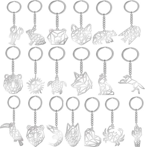 Cute Wolf Horse Dog Keychain Tiger Head Key Ring Metal Key Chains Animal Gifts - Afbeelding 1 van 42
