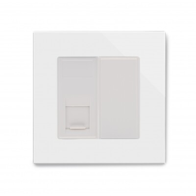 Retrotouch Single RJ11 Telefondose weiß Glas PG 04092