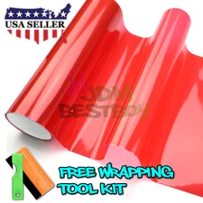 *Extra Wide* Glossy Red Headlight Taillight Fog Light Sticker Vinyl Tint Film