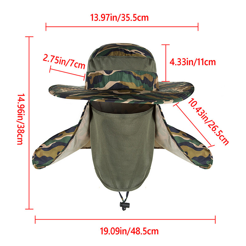 Bucket Hat for Fishing Sun Protection Wide Brim Outdoor UV Rain Climbing-image